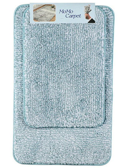 Набор ковриков для ванной и туалета, антискользящий, 2 шт, 0.4х0.6, 0.5х0.8 м, полиэстер, зеленый, Снежинка, A090011