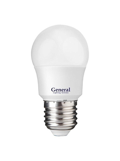 Лампа светодиодная E27, 15 Вт, 230 В, шар, 2700 К, теплый белый свет, General Lighting Systems, GLDE, 661107