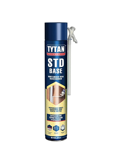 Пена монтажная Tytan, STD BASE, бытовая, 42 л, 750 мл, всесезонная, 15874