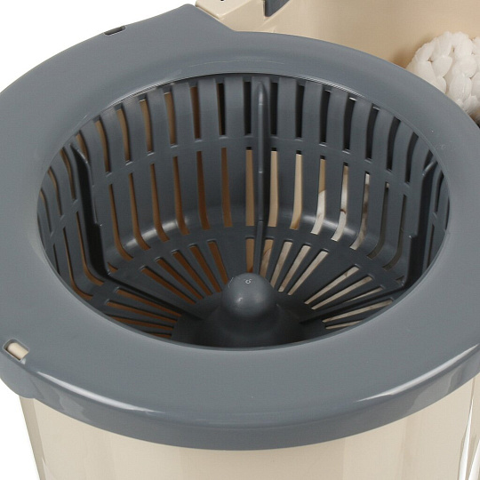Набор для уборки ведро с отжимом, швабра МОП, бежевый, SPIN MOP, 37995