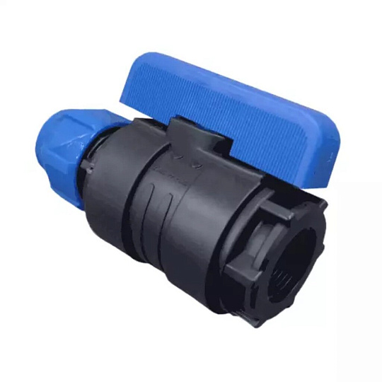 ПНД кран d20х1/2", внутренняя резьба, шаровой, цанга, Valfex