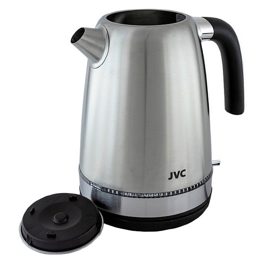 Чайник электрический JVC, JK-KE1720, 1.7 л, 2200 Вт, скрытый нагревательный элемент, нержавеющая сталь, пластик