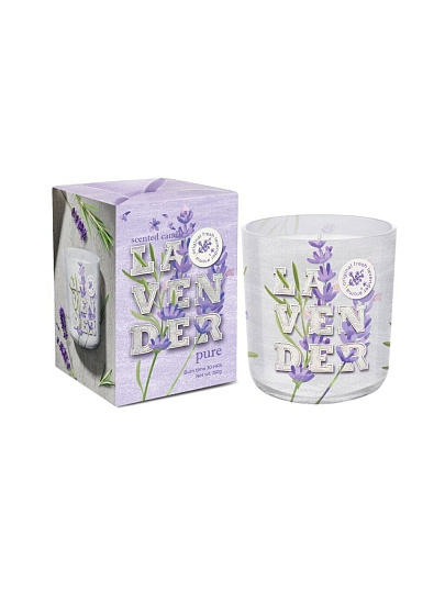 Свеча 8.5х9 см, в стакане, Bartek Candles, Лаванда, 150гр