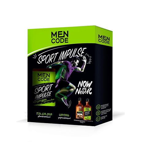 Набор подарочный для мужчин, Men Code, Sport impulse, гель д/душа Sport Impulse 300мл+шамп д/волос Men nature 300мл