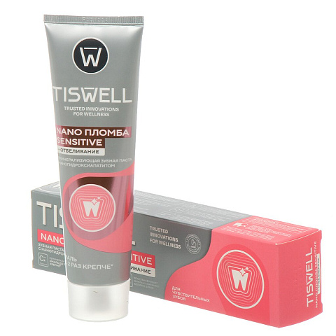 Зубная паста Tiswell, 110 г, Отбеливающая реминерализующая для чувствительных зубов