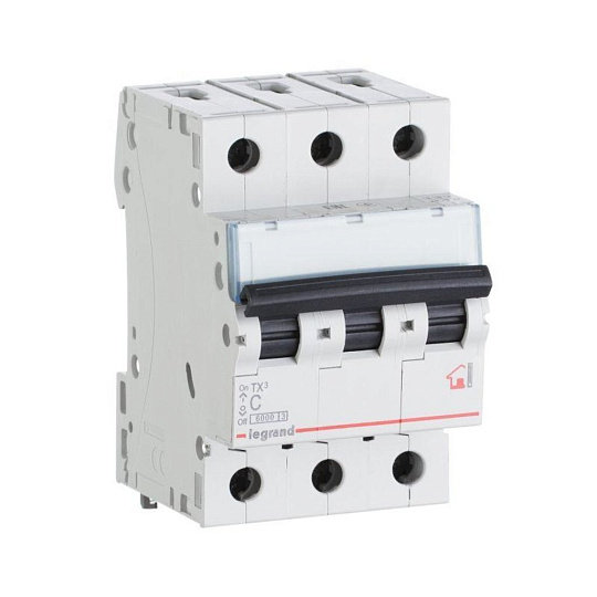 Выключатель автоматический модульный Legrand, TX³ 6000, 3 полюса, 16, 6 кА, С, 400 В, 3 мод., Leg 404056