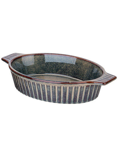 Форма для запекания керамика, 19х31х6.5 см, 1.3 л, овальная, Agness, Reactive Beige, 780-114
