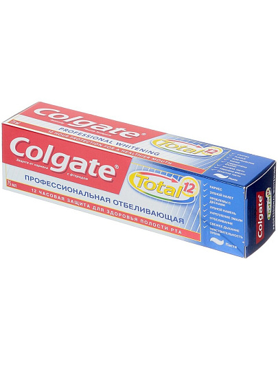 Зубная паста Colgate, Total 12 Профессиональная Отбеливающая, 75 мл