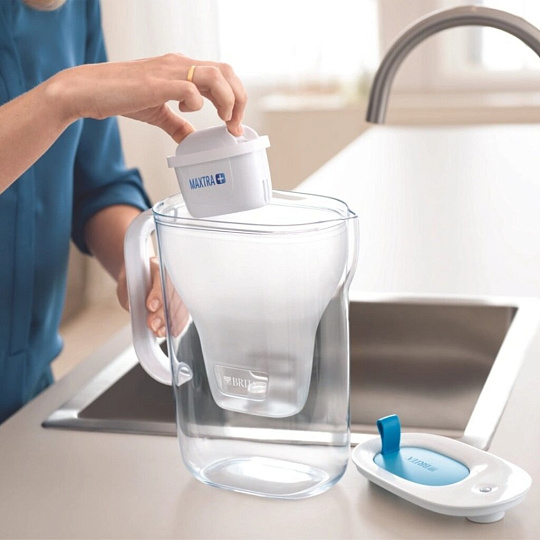 Фильтр-кувшин Brita, Style MX+ Led, для холодной воды, 3.6 л, синий, 1026697