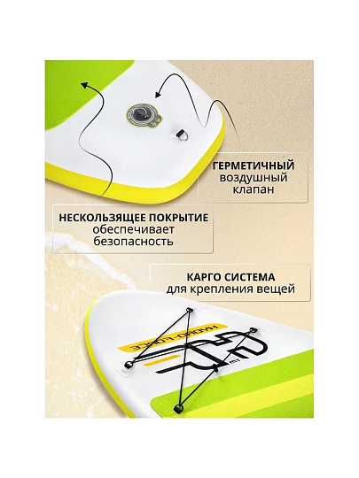 Сап борд надувной 305х84х12 см, Bestway, Drop stitch, с набором, 6 предметов, 190 кг, 65340
