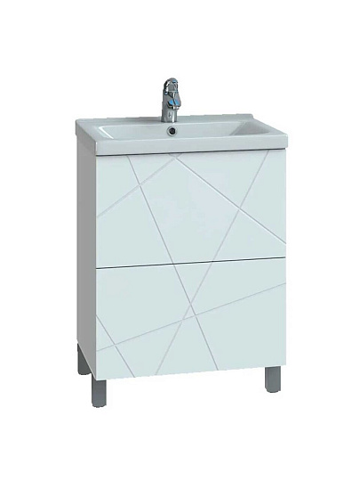 Тумба VIGO, Geometry, 50 см, 2 ящика, Фостер 50, белая, tn.GEO.FOS.50.2Y