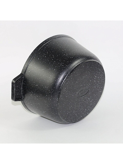 Кастрюля алюминий, антипригарное покрытие, 5 л, крышка стекло, Алтей, Granit Perfection black, 05-0550-310