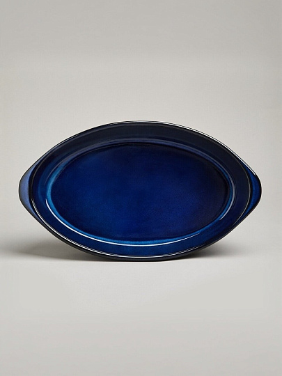 Форма для запекания керамика, 22х37х7 см, 2.5 л, овальная, Agness, Reactive Blue, 780-129