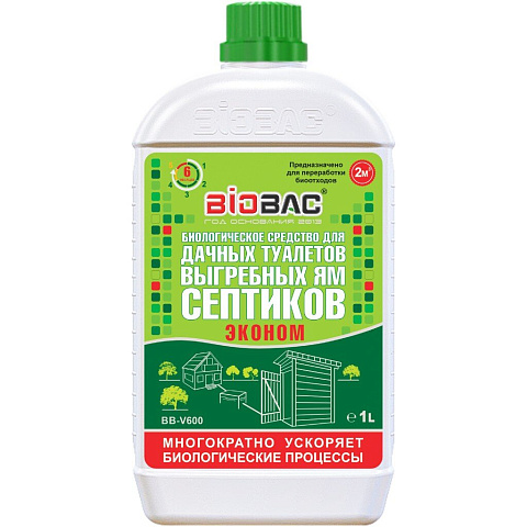 Биосостав для дачных туалетов и септиков, Биобак, 1 л, BB-V600