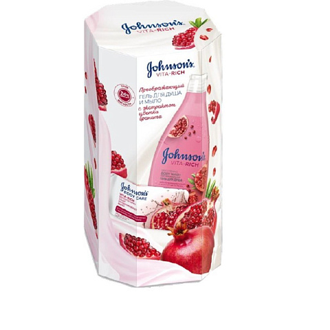 Набор подарочный для женщин, Johnson’s, Преображающий, гель для душа 250мл + мыло для рук