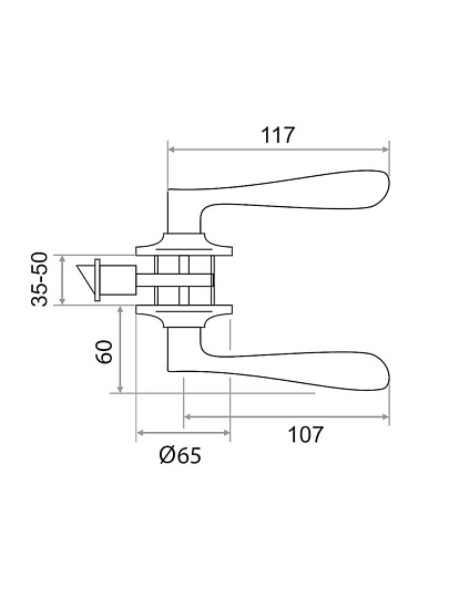 Защелка Trodos, ЗВ3-05, 204131, никель, алюминий
