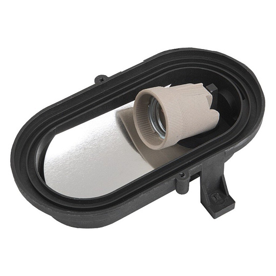 Светильник General Lighting Systems, НБП 02-60-004.03 "ЕВРО", 60 Вт, E27, на 1 лампочку, IP65, 18.6х12.6х11.2 см, с решеткой, черный, 437833