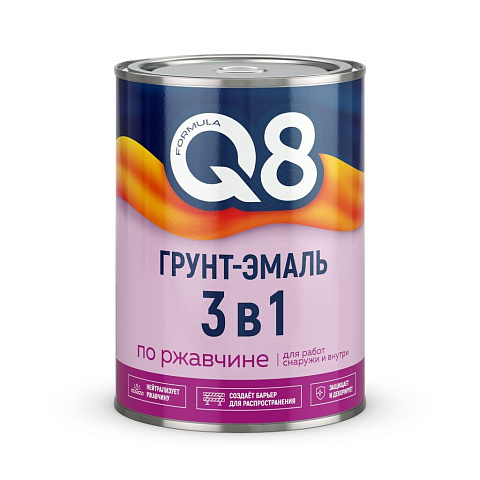 Грунт-эмаль Formula Q8, по ржавч, алкид, вишн, 0.8 кг