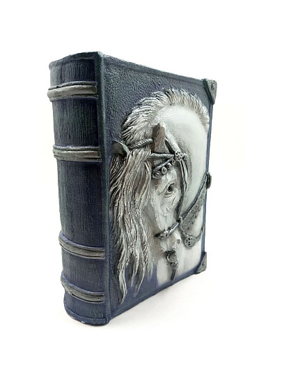 Копилка Символ Года Книга Конь, 21 см, гипс, G040-21-108K, серебряная