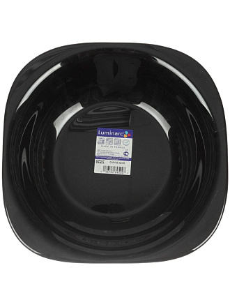Тарелка обеденная, стеклокерамика, 26 см, квадратная, Carine Black, Luminarc, D2373/H3666/L9817, черная