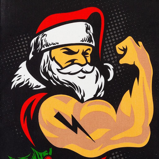 Полотенце кухонное вафельное, 35х60 см, 160 г/м2, 100% хлопок, Доляна, Большой плохой санта, Россия, 5059212