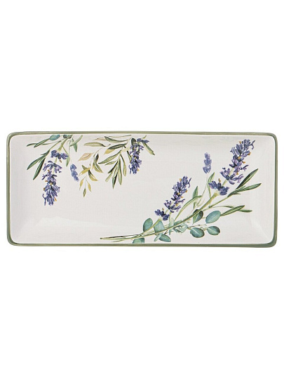 Блюдо керамика, прямоугольное, 12х28х3 см, Лаванда, Agness, 358-2141