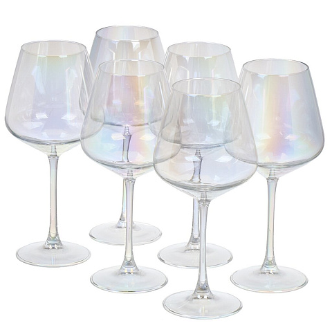 Набор бокалов для вина, 440 мл, стекло, 6 шт, Радуга, Y6-10172