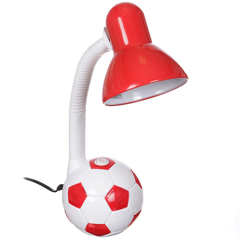 Светильник настольный E27, 40 Вт, детский, белый, абажур красный, TDM Electric, Футбольный мяч, SQ0337-0049