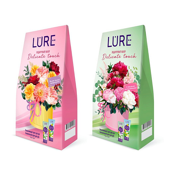Набор подарочный для женщин, Lure, Delicate Touch, крем для рук увлажняющий 75 мл + крем для рук комплексный уход 75 мл, в ассортименте