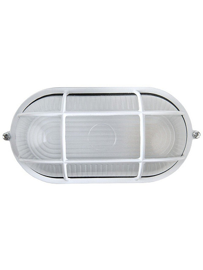 Светильник под лампу General Lighting Systems, ЖКХ 1402 НБП/НПП, 60 Вт, E27, на 1 лампочку, IP65, 21.5х10.5х8 см, с решеткой, белый, GCF-O-E27-60-IP65