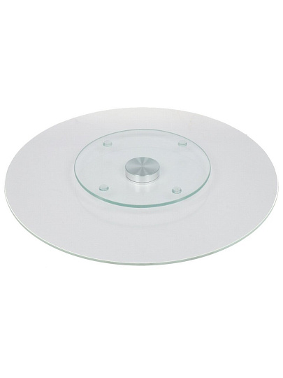 Блюдо стекло, для сервировки, круглое, 30 см, вращающееся, Мак, Daniks