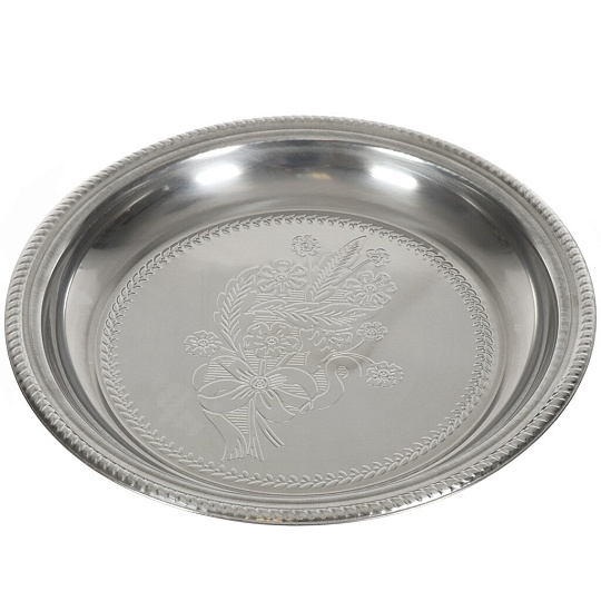 Поднос нержавеющая сталь, 39.5 см, круглый, Y4-4952