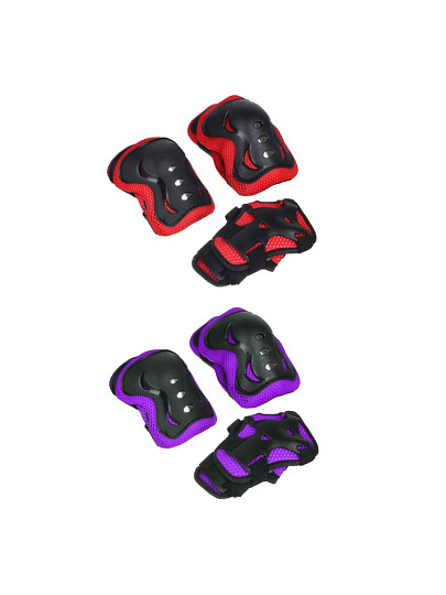 Набор защиты L, пластик, в ассортименте, 2 наколенника, 2 налокотника, 2 защиты для запястья, SilaPro, 129-161