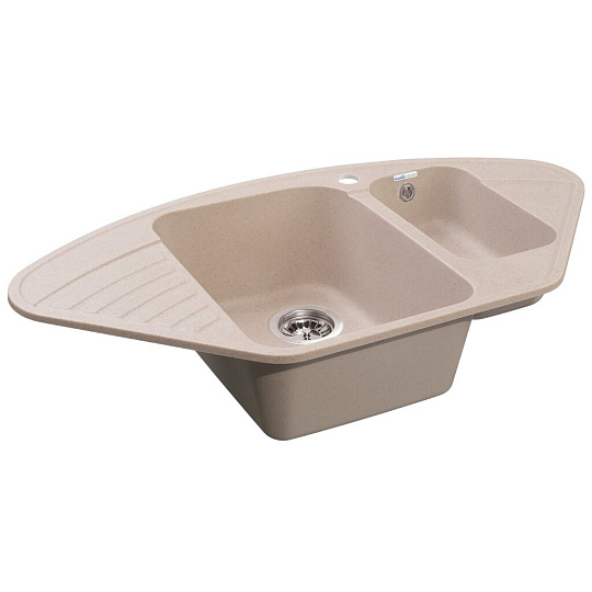 Мойка кухонная врезная, GranFest, Quarz, кварцевый песок, 930х500 мм, без сифона, песочная, GF-Z14