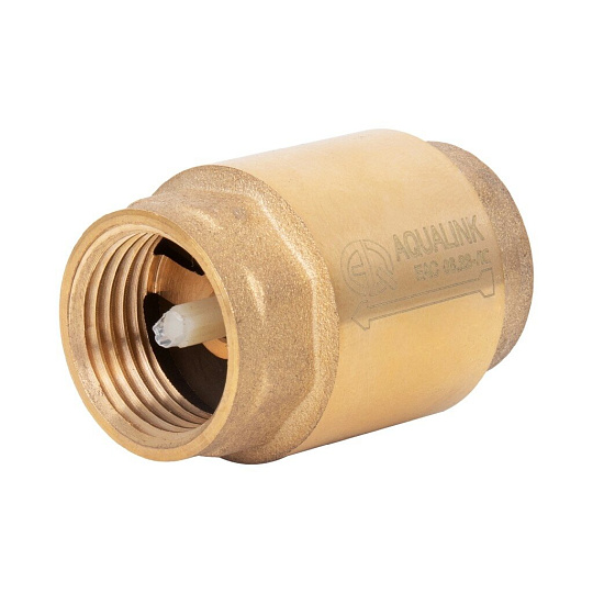 Клапан обратный 1 1/4'', г-г, латунь, с пластиковым сердечником, AquaLink