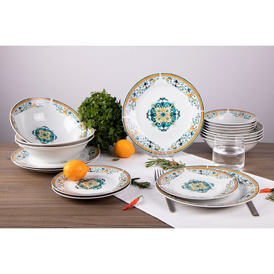 Салатник фарфор, круглый, 18 см, 0.6 л, Средиземноморский бриз, Korall, YQ1936