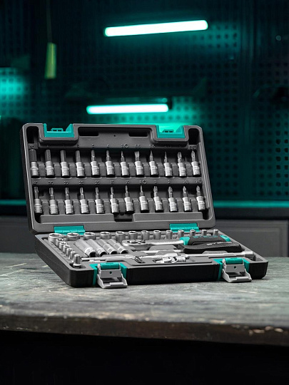 Набор слесарных инструментов Stels, 14101, 1/4", сталь, кейс, 57 предметов