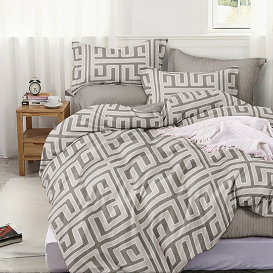 Постельное белье 2-спальное, с европростыней, простыня 200х215 см, 2 наволочки 50х70 см, пододеяльник 175х215 см, Бояртекс, поплин, коллекция Luxor, 31 А/В