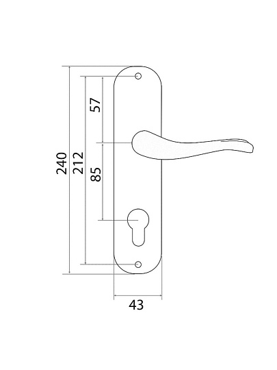 Ручка на планке Trodos, AL59/85-M CP, 204489, хром
