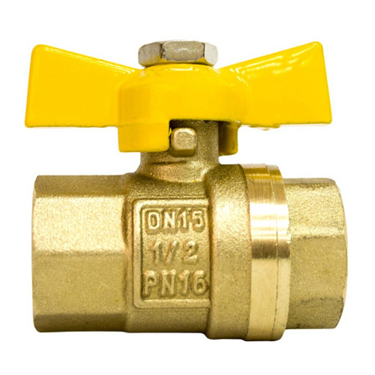 Кран для газа г-г, 1/2'', ручка-бабочка, STI