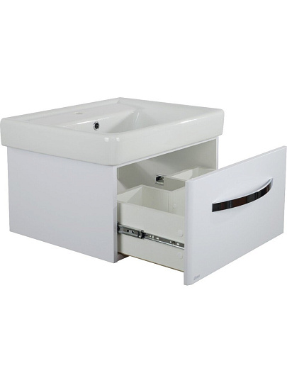 Тумба Коралл 60 600х450х460, подвесная, белая, под умывальник Сомо 60, с ящиком,DORATIZ 9912.817С