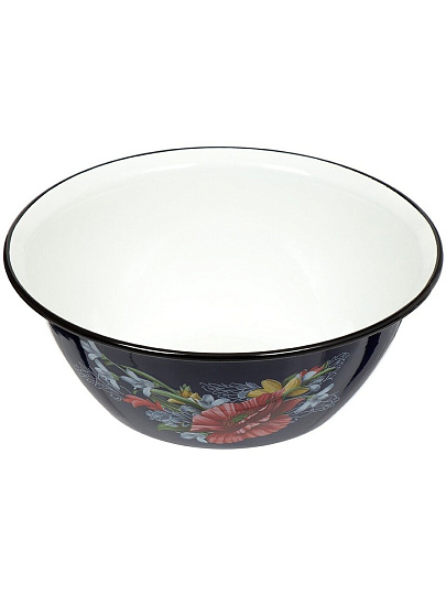 Миска эмалированная сталь, круглая, 10.5 см, 4 л, с рисунком, Керченский металлургический завод, 40315-143/5, в ассортименте