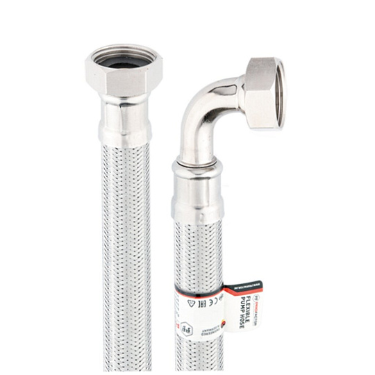 Подводка для насоса, сталь, 1", г-г, угловая, ProFactor, 0.5 м, PF WFH 528.50A