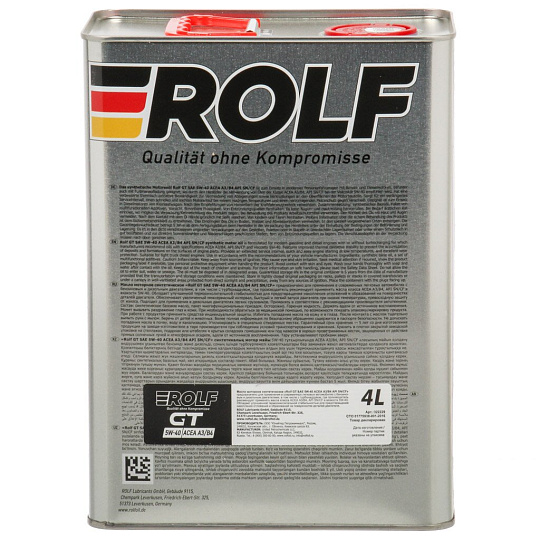Масло моторное синтетическое, 5W40, Rolf, 4 л, 322229