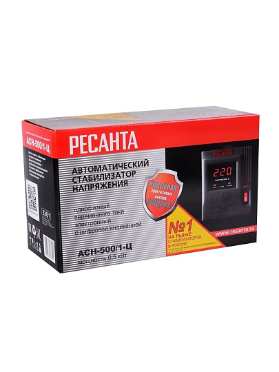 Стабилизатор напряжения Ресанта, ACH-500/1-Ц, 0.5 кВт, 140-260 В, 63/6/1