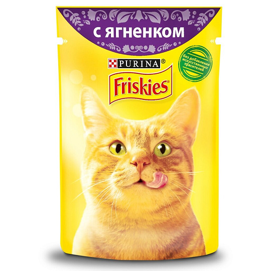 Корм для животных Friskies, 85 г, для взрослых кошек, в подливке, ягненок, 0042042004