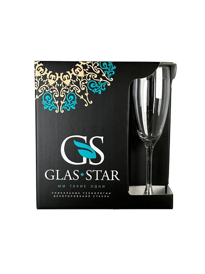 Бокал для шампанского, 170 мл, стекло, 6 шт, Glasstar, Радуга 3 Серебро, RN_1687_3