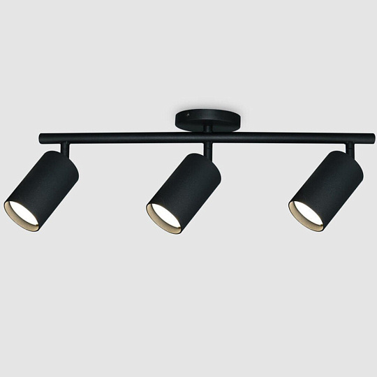 Светильник на основании General Lighting Systems, Башня, 50 Вт, GU10, 3 шт, IP20, d5.5х10х10 см, Спот, черный, 661837