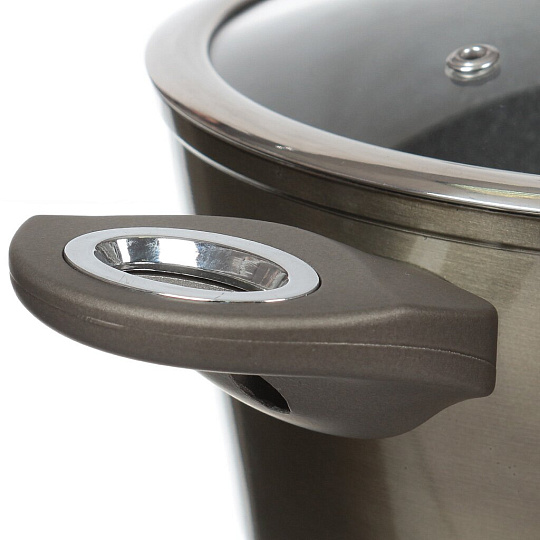 Набор посуды алюминий, антипригарное покрытие, 3 предмета, сковорода 24 см, кастрюля 24 см, индукция, Berlinger Haus, Carbon, 1276-ВН