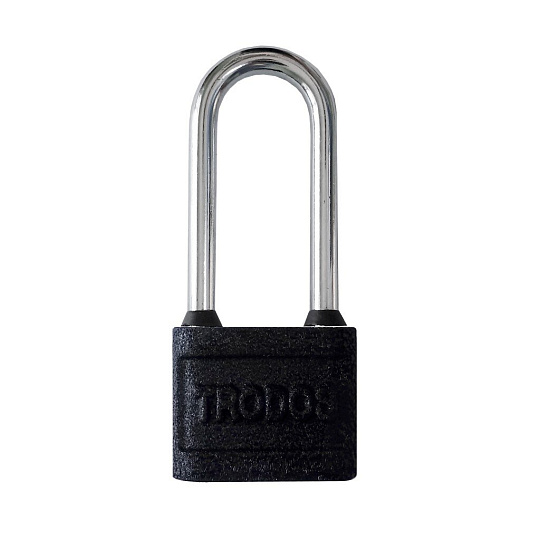 Замок навесной Trodos, ВС-HG45-50L, 210245, навесной, цилиндровый, черный, 50 мм, 5 ключей